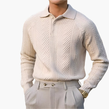 Polo ASAN Old Money in maglia testurizzata