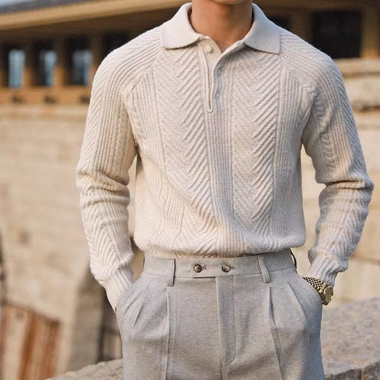 Polo ASAN Old Money in maglia testurizzata
